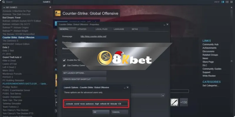 8KBET Khám Phá Các Lệnh Console CSGO Dành Cho Tân Thủ Làm thế nào để mở bảng lệnh CONSOLE CSGO?